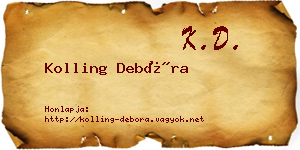 Kolling Debóra névjegykártya